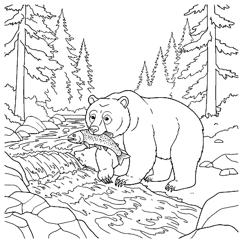 bear hunt Coloring Page