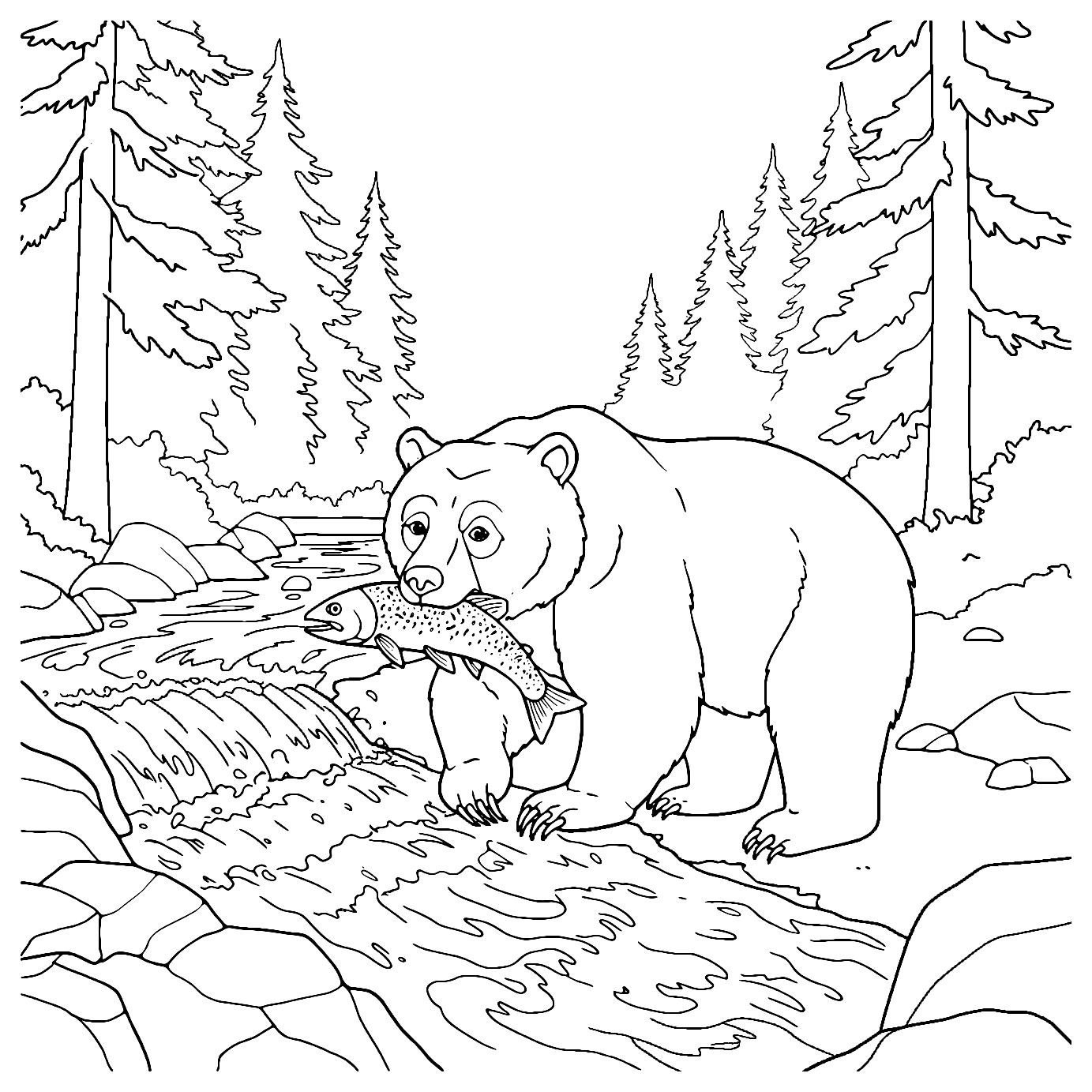 Bear Hunt Coloring Page