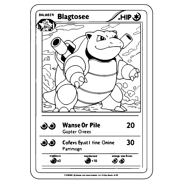 Blastoise Pokemon Kort Målarbilder