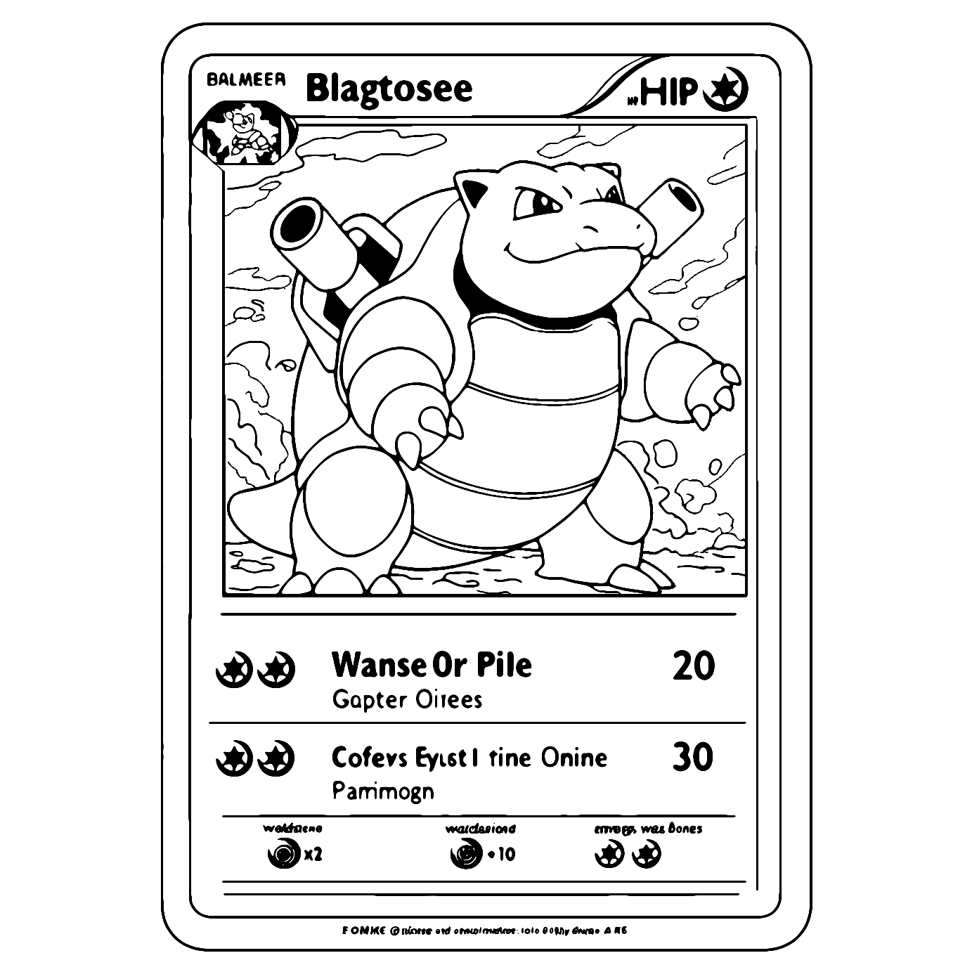 Blastoise Pokemon Kort Farvelægningsside