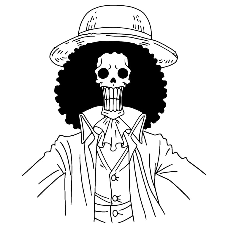 Brook One Piece Coloring Page