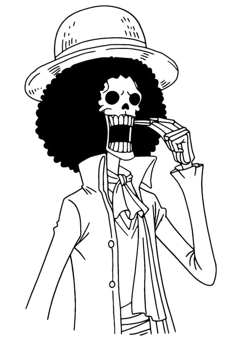 Brook One Piece Coloring Page