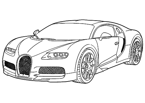 ブガッティの車 Coloring Page