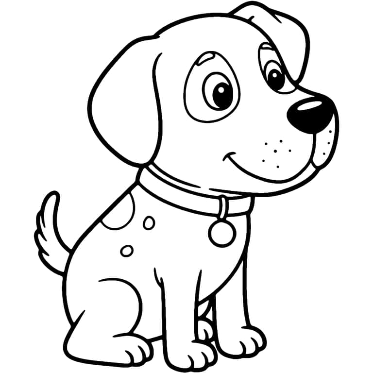 Cartoon Dog Coloring Page