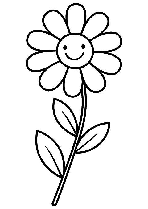 kreskówkowy kwiatek Coloring Page