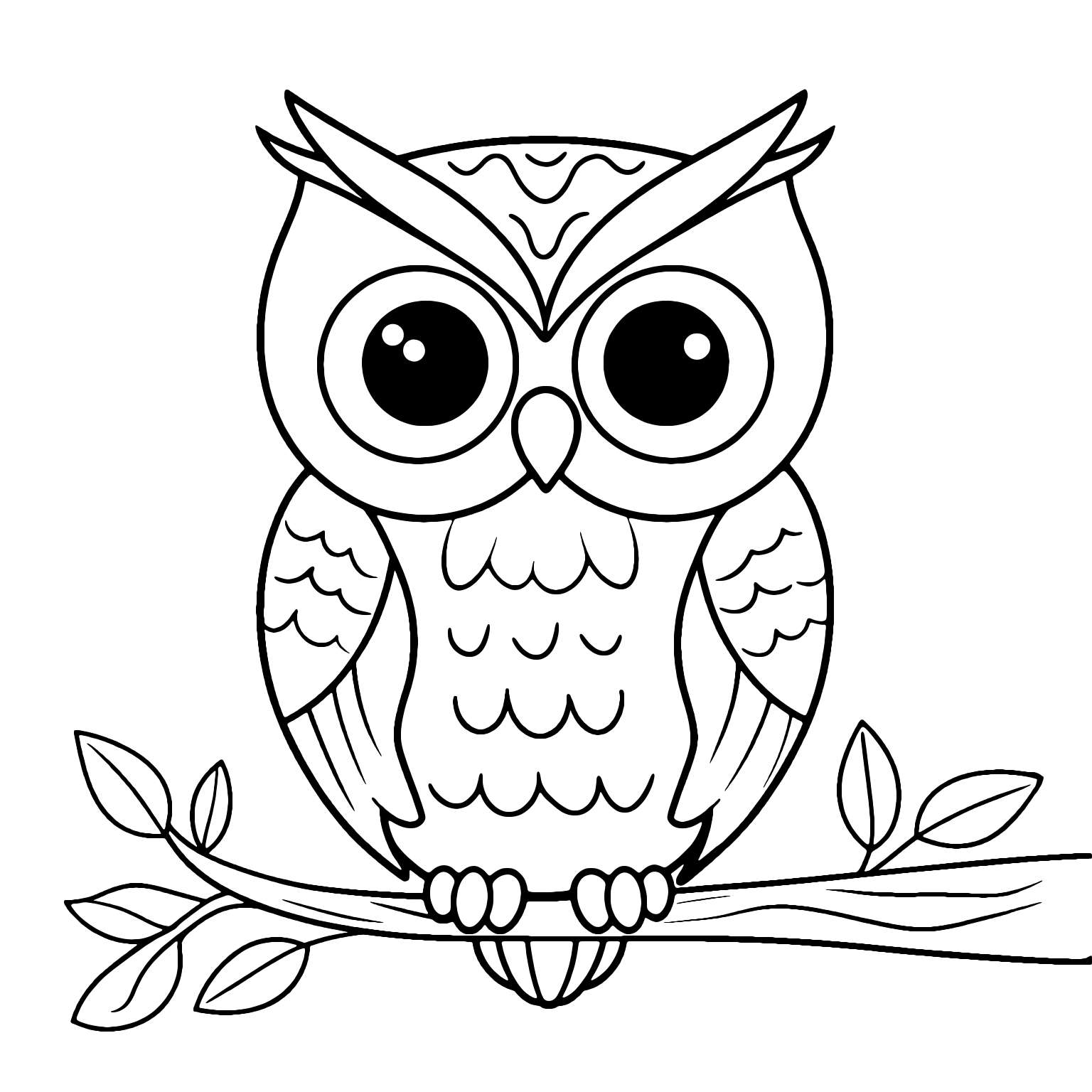 Cartoon Owl Coloring Page