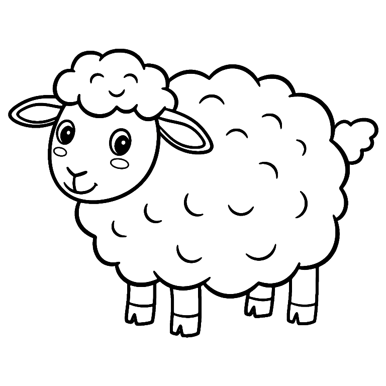 Cartoon Sheep Coloring Page