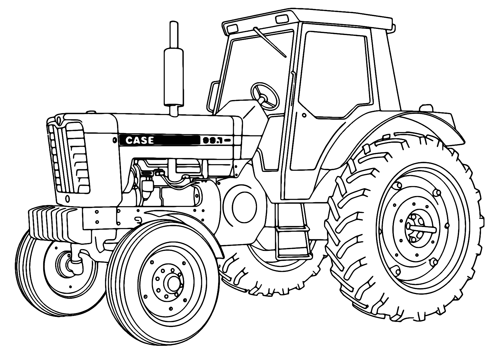 Case Tractor Kleurplaat