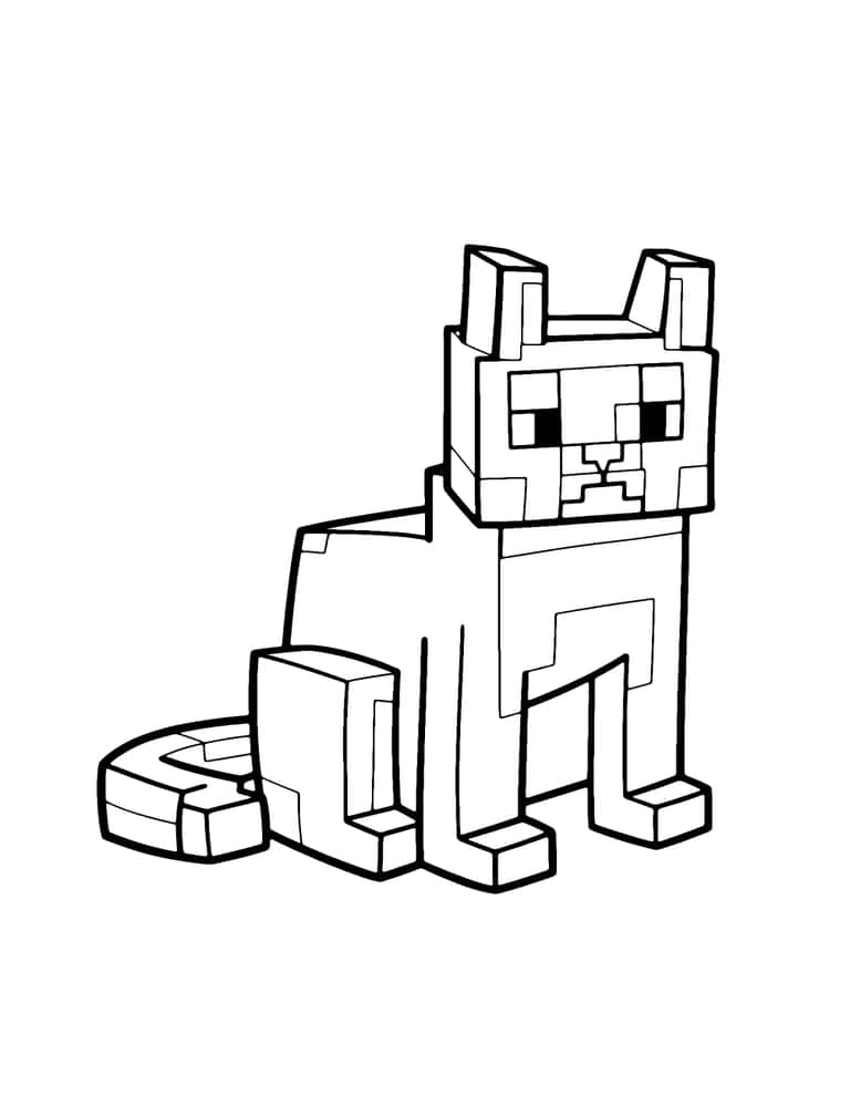 Dibujo De Gato Minecraft Para Colorear