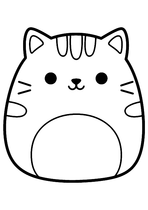 고양이 스퀴시멜로 Coloring Page