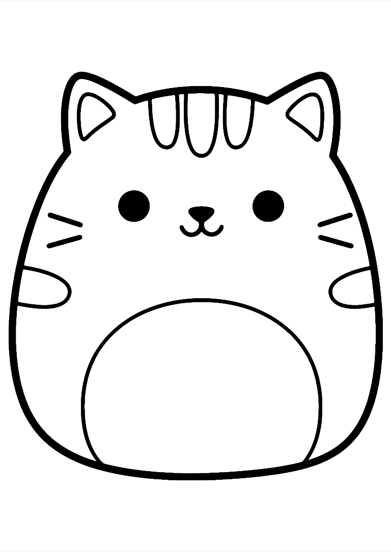 Desenho De Gato Squishmallow Para Colorir