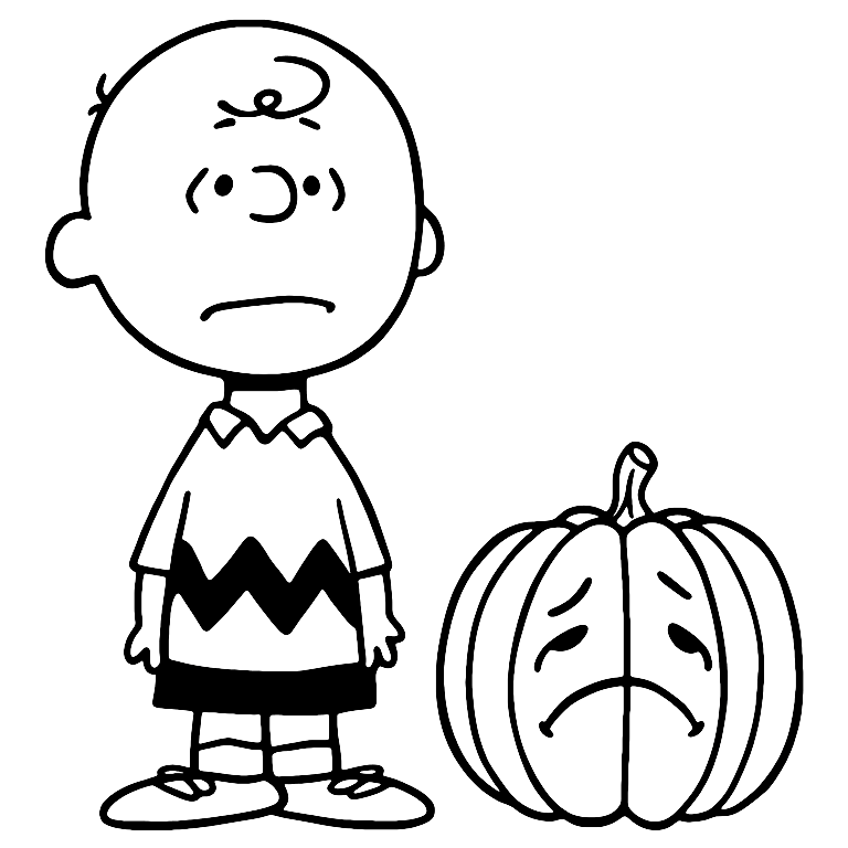 Dibujo De Charlie Brown Calabaza Para Colorear