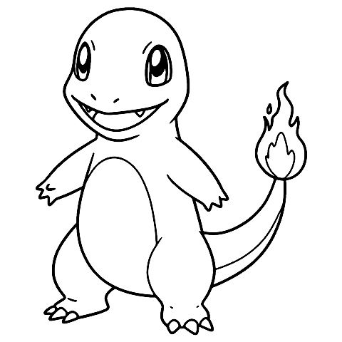 ヒトカゲ ポケモン Coloring Page