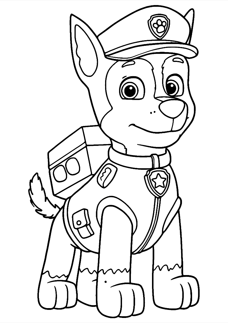 Desenho De Chase Patrulha Pata Para Colorir