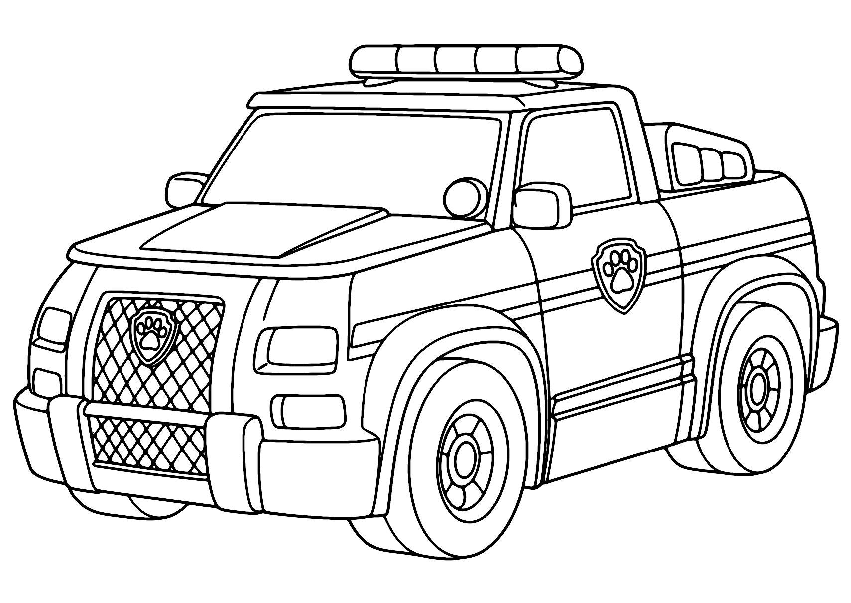 Chase Car In Paw Patrol Coloring Page