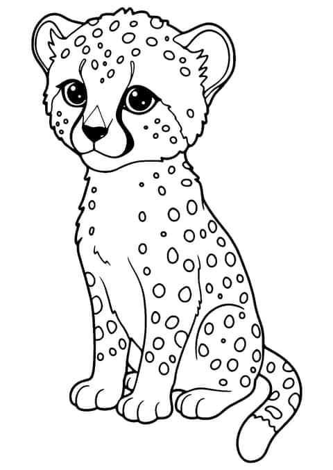 pui de ghepard Coloring Page