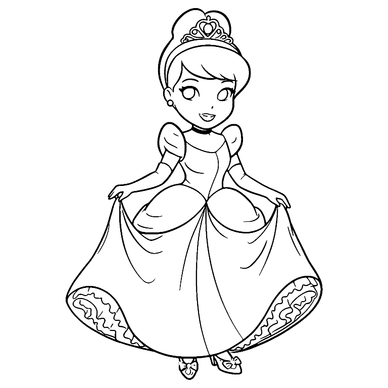 Desenho De Chibi Cinderela Para Colorir