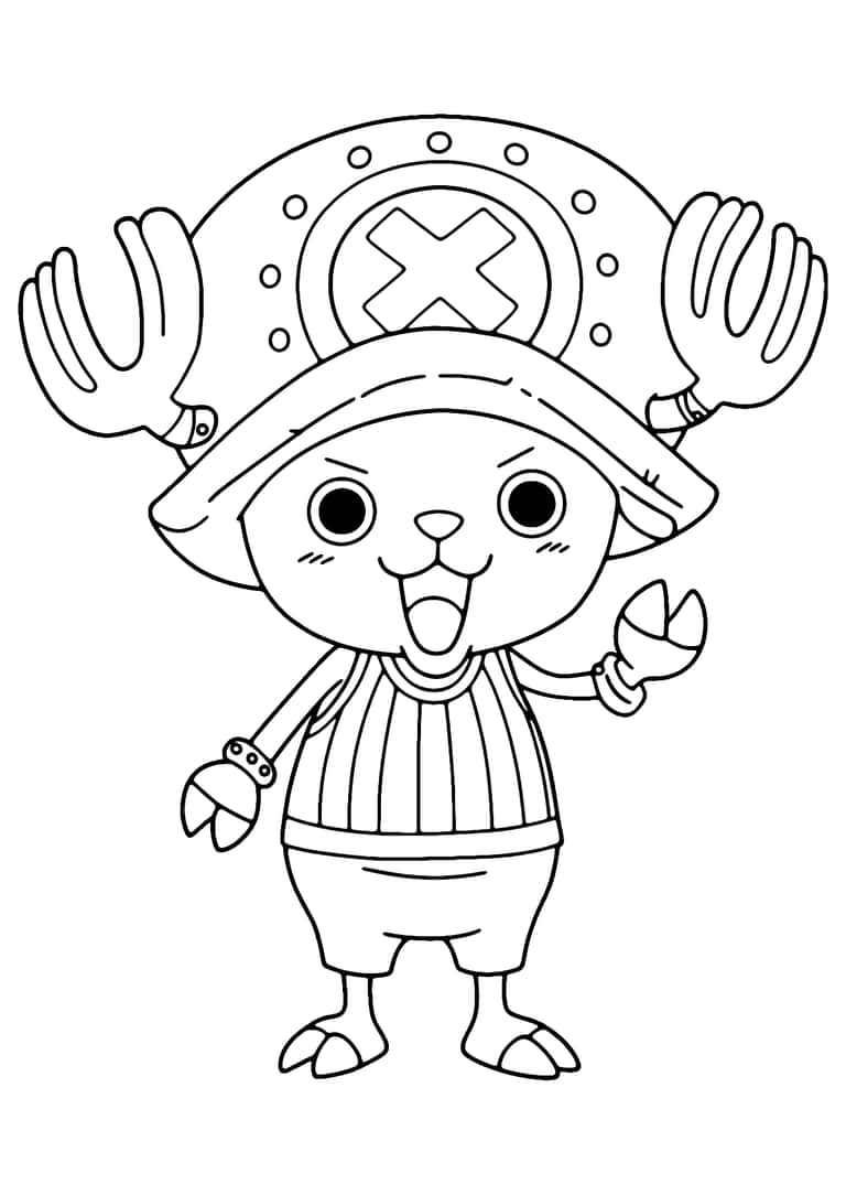 Gambar Mewarnai Tony-Tony Chopper One Piece