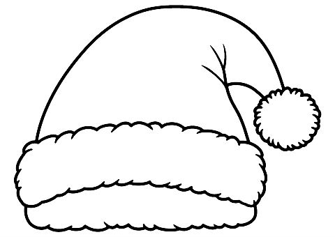 Christmas Santa Hat Coloring Page