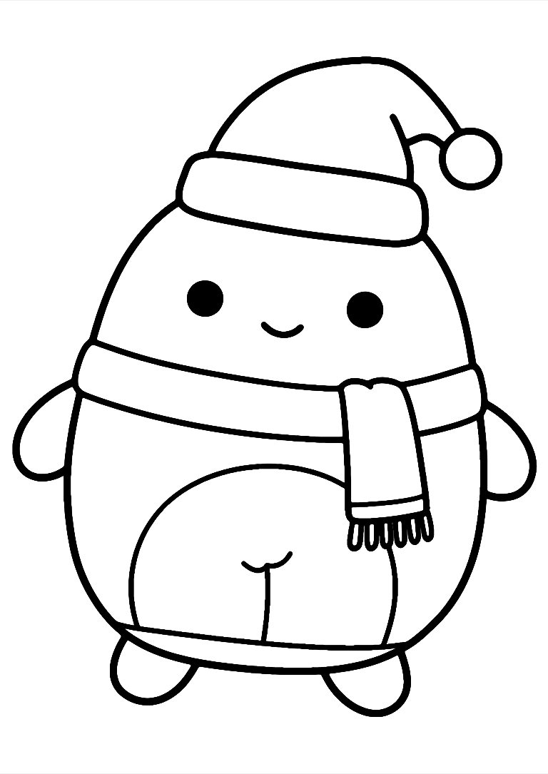 Desenho De Squishmallow De Natal Para Colorir