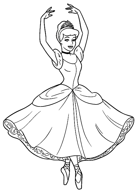 신데렐라 발레리나 Coloring Page