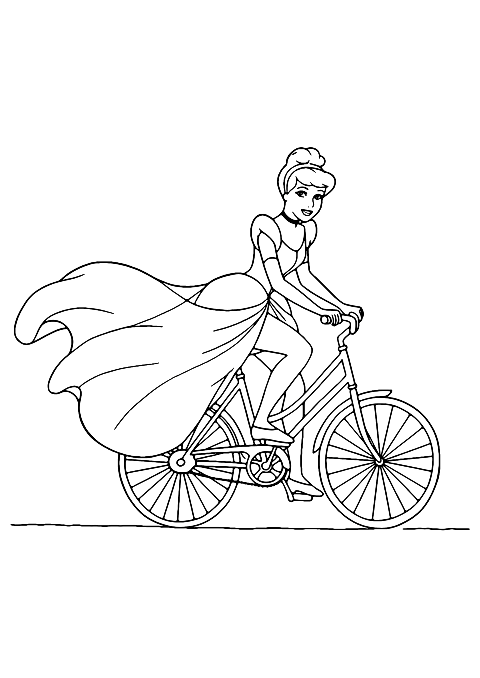 Cinderella auf einem Fahrrad