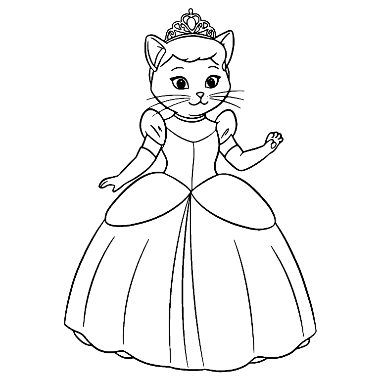 Gambar Mewarnai Kucing Cinderella