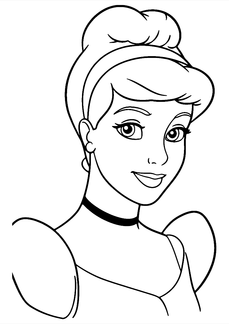 Coloriage Visage De Cendrillon