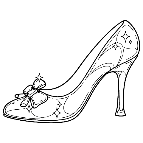 Scarpetta di Cristallo di Cenerentola Coloring Page