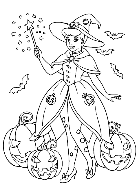 신데렐라 할로윈 Coloring Page