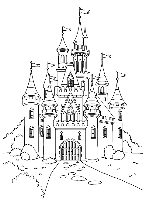 Cinderella house Coloring Page