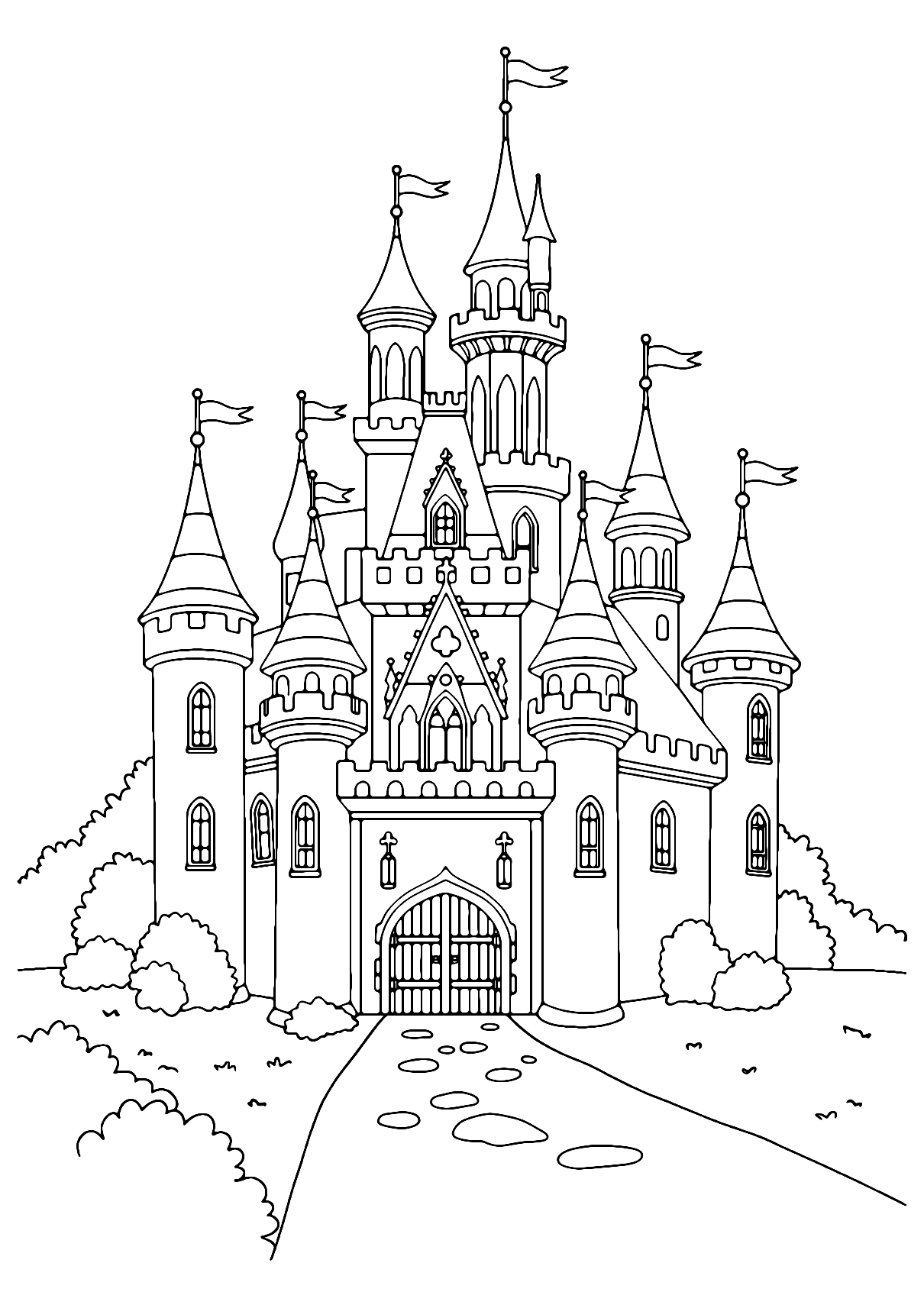 Gambar Mewarnai Rumah Cinderella