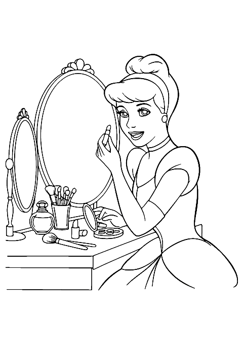 Hamupipőke smink Coloring Page