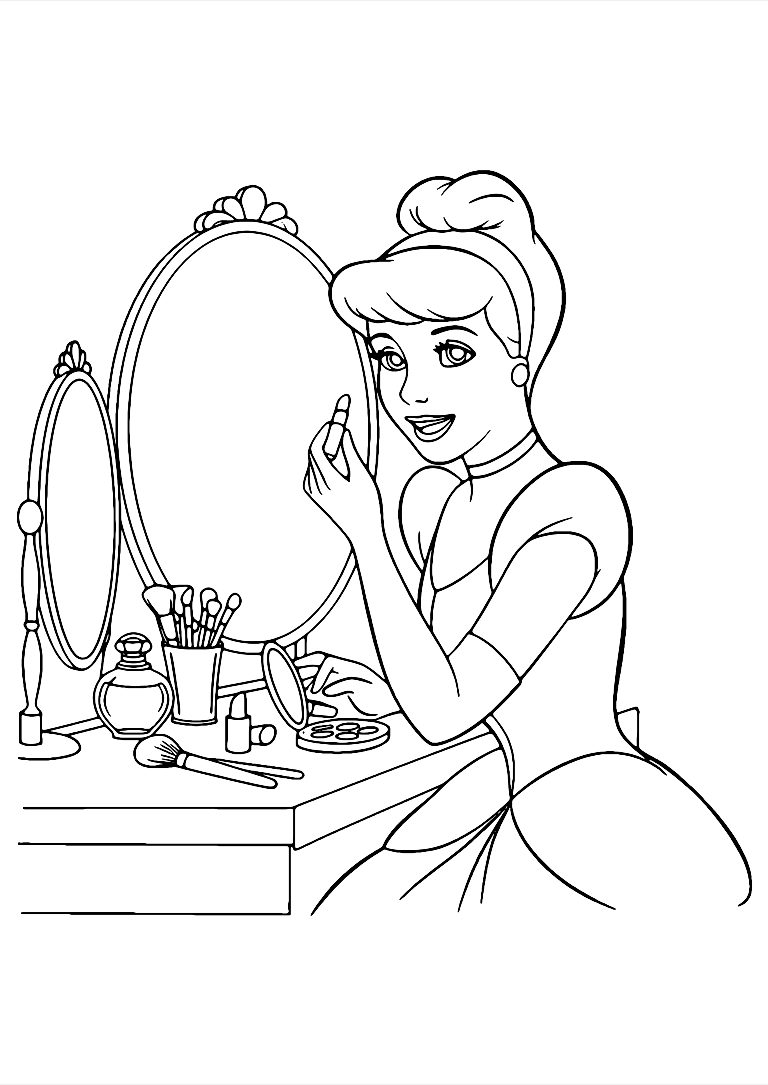 Coloriage Le Maquillage De Cendrillon