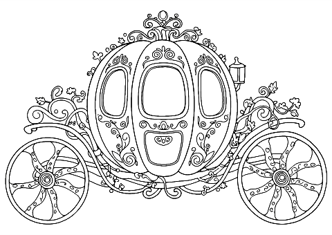 シンデレラのかぼちゃの馬車 Coloring Page