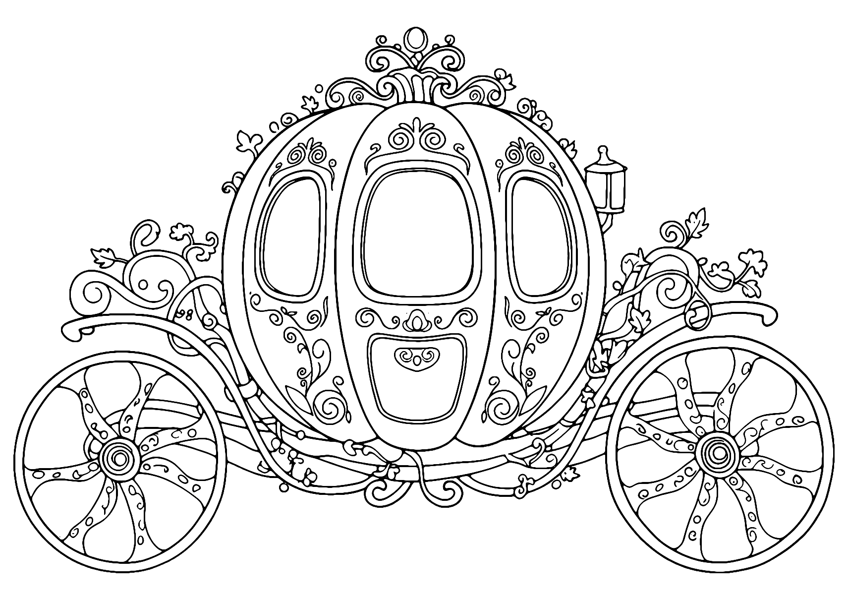 Cinderella Pumpkin Carriage Coloring Page