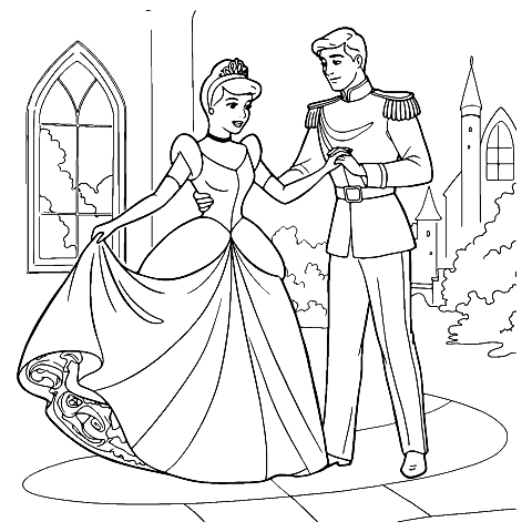 Askungens bröllop Coloring Page