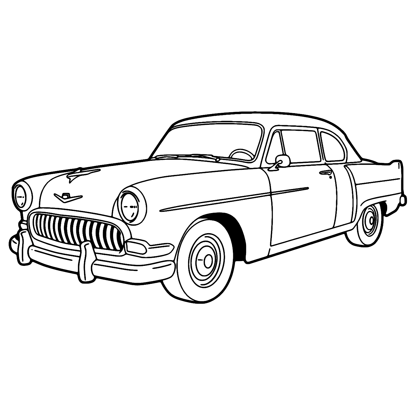 Classic Car Coloring Page