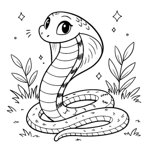 Cobra Snake Coloring Page