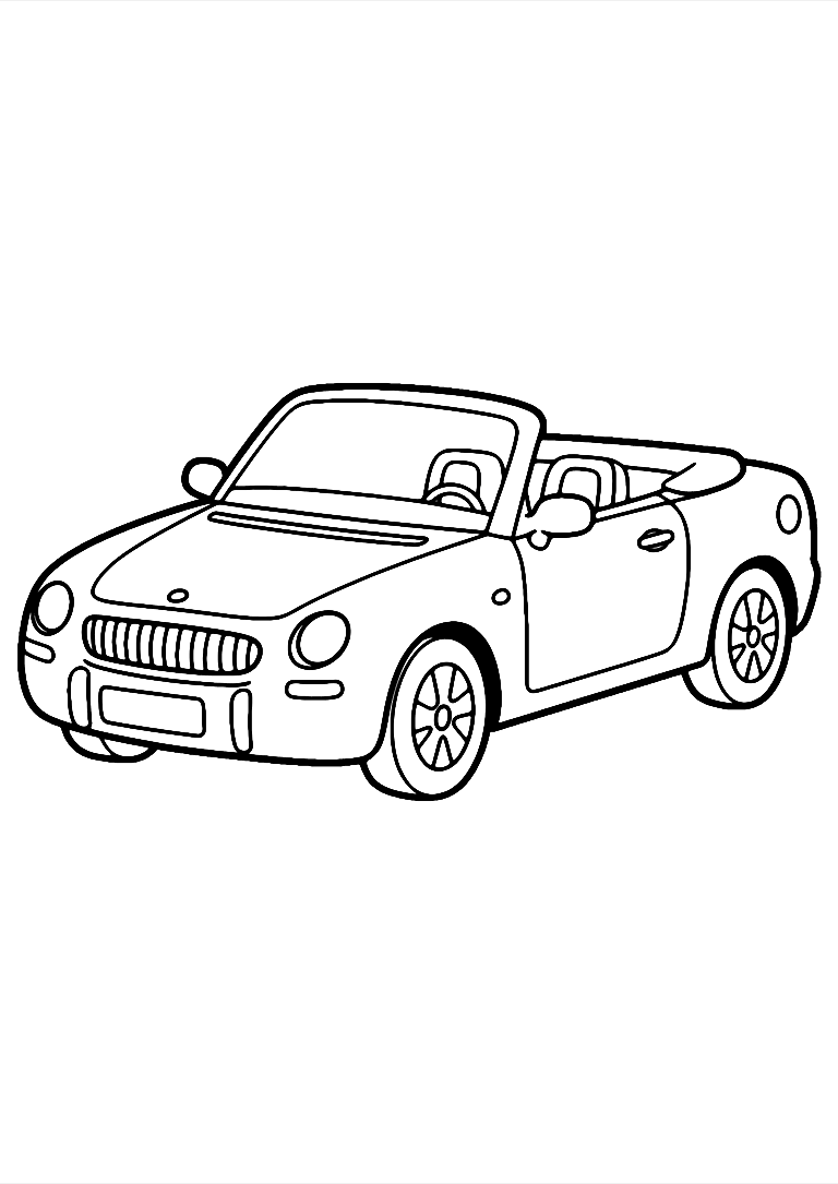 オープンカー の塗り絵