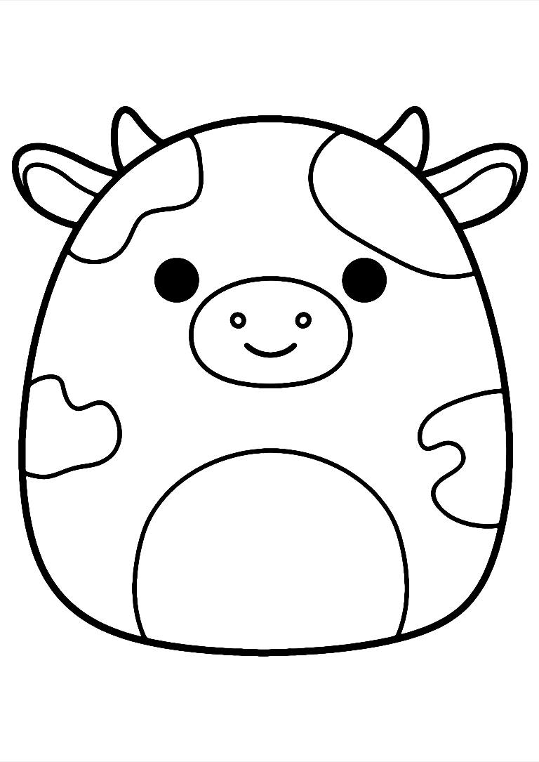 Desenho De Vaca Squishmallow Para Colorir