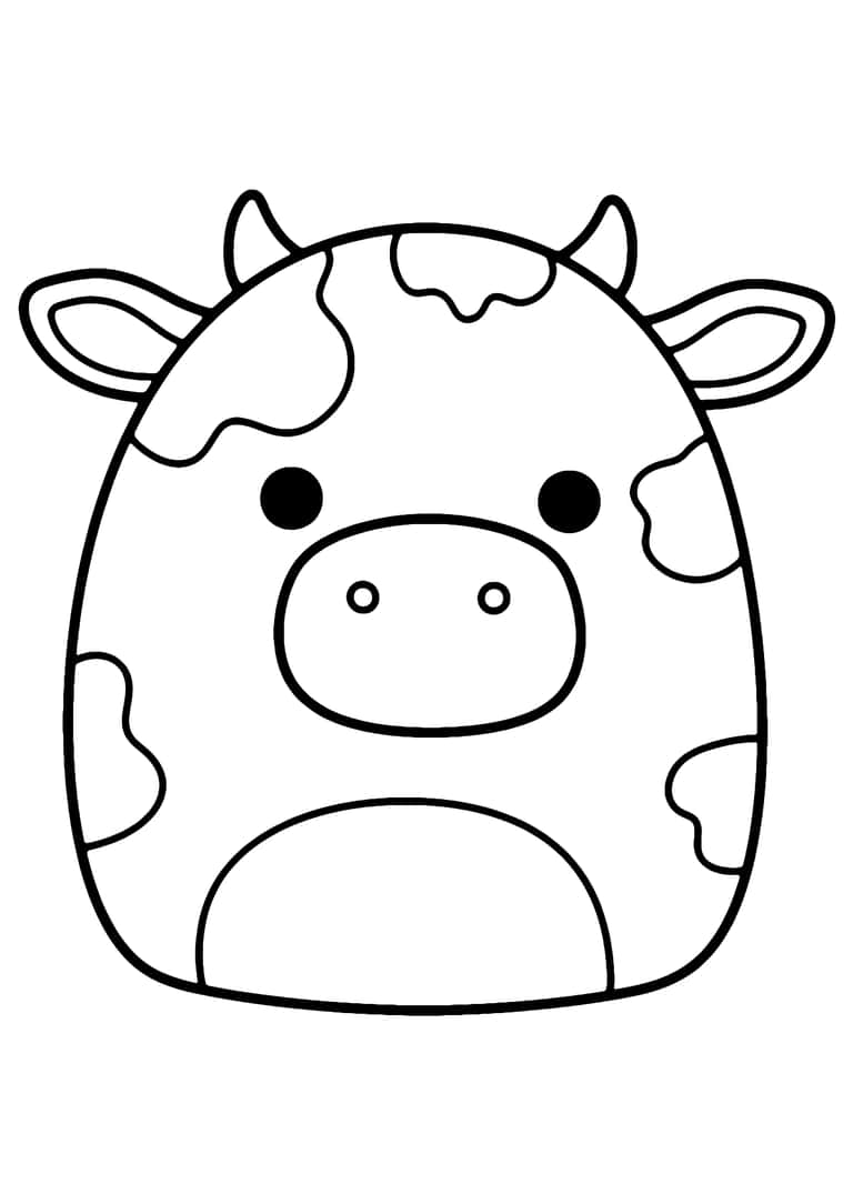 Dibujo De Vaca Squishmallow Para Colorear