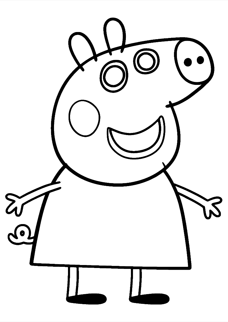 Desenho De Peppa Pig Assustadora Para Colorir