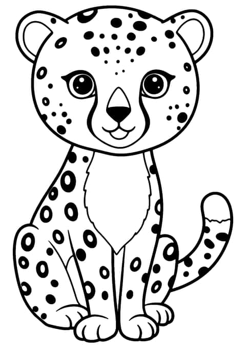 cute cheetah Coloring Page