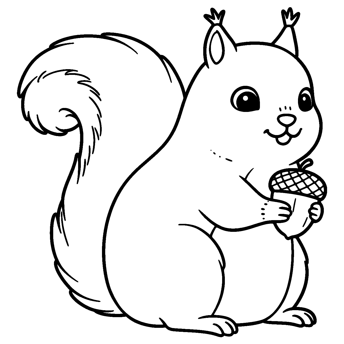 Cute Squirrel Coloring Page