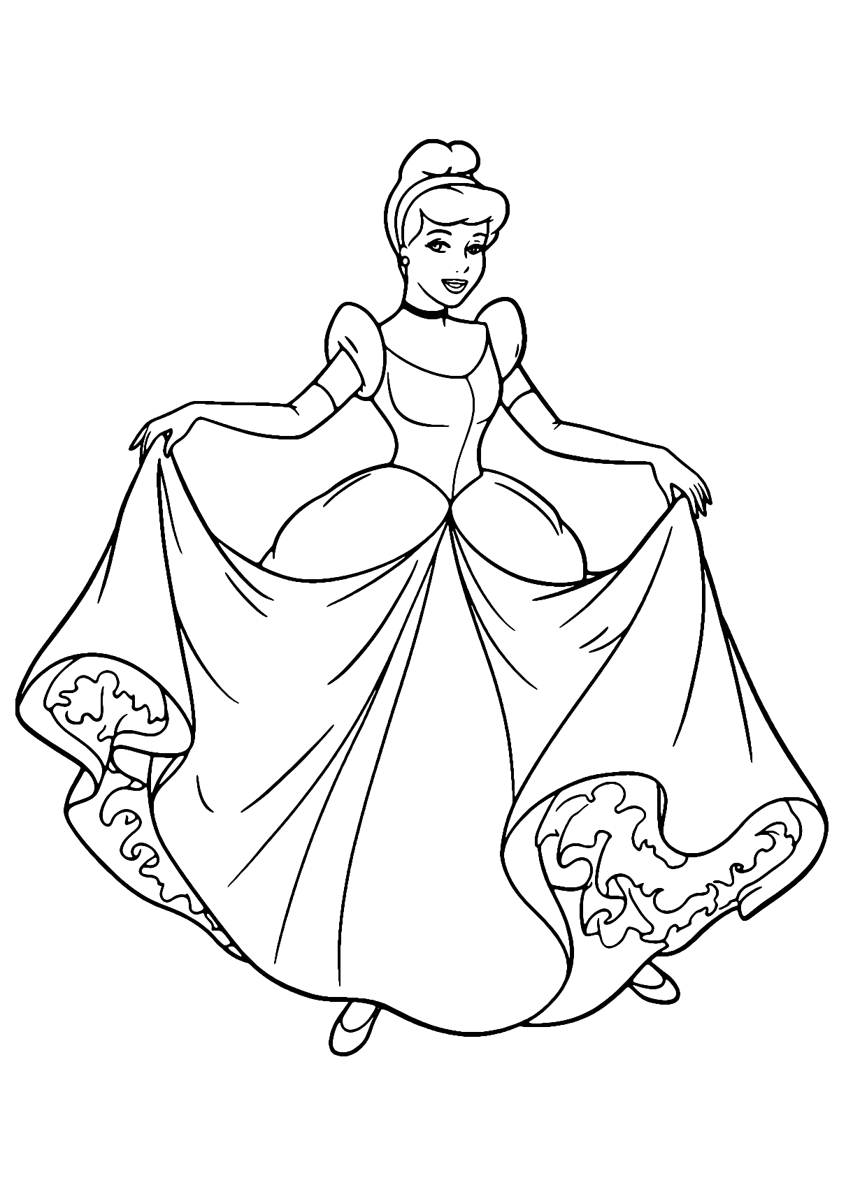 Coloriage Cendrillon Qui Danse