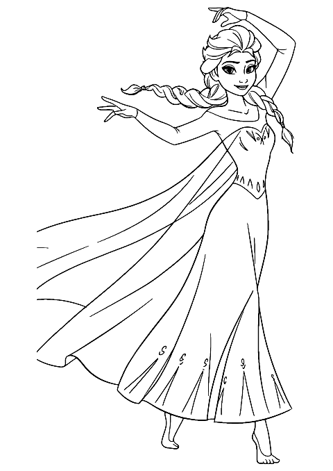 tancząca elsa Coloring Page