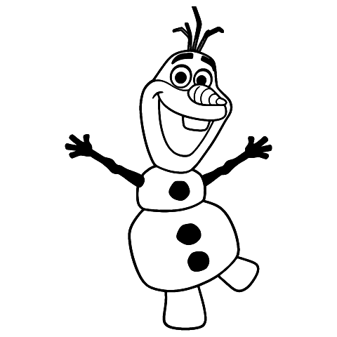 Olaf Dansând Coloring Page