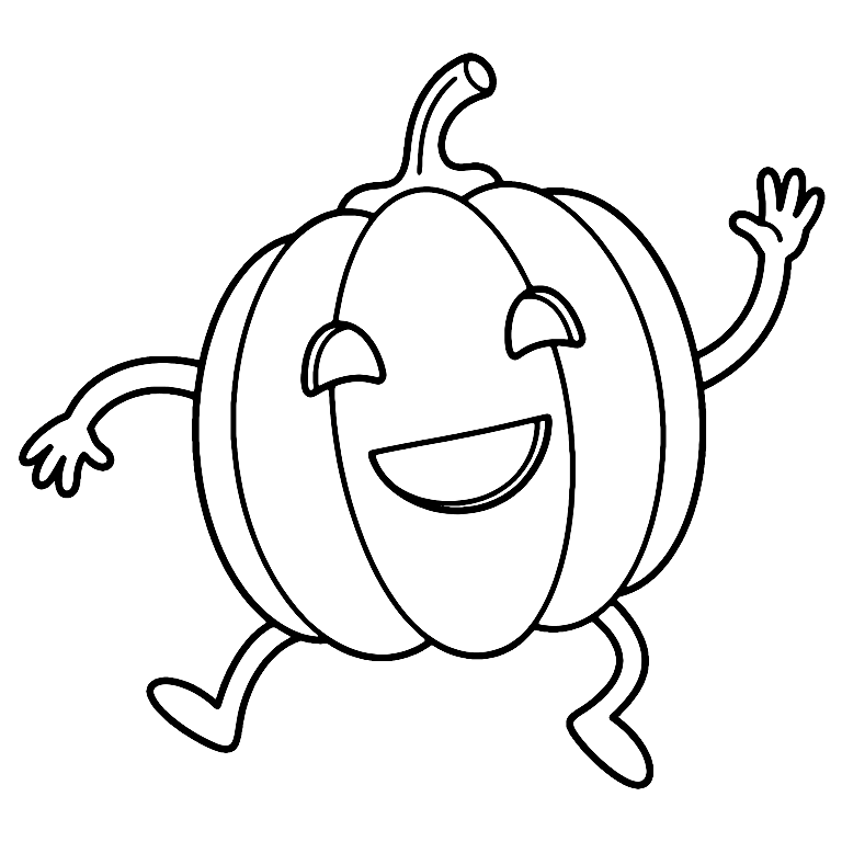 Dibujo De Calabaza Bailarina Para Colorear