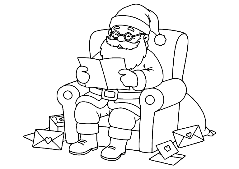 Dear Santa Coloring Page